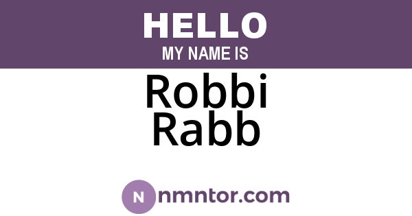 Robbi Rabb