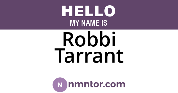 Robbi Tarrant