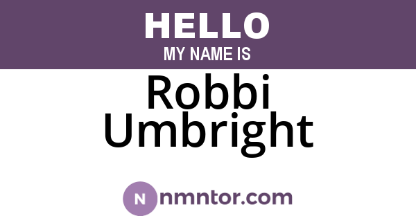Robbi Umbright