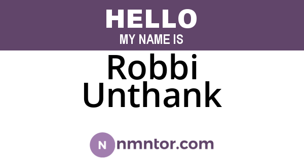 Robbi Unthank