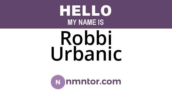 Robbi Urbanic