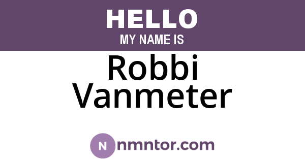 Robbi Vanmeter