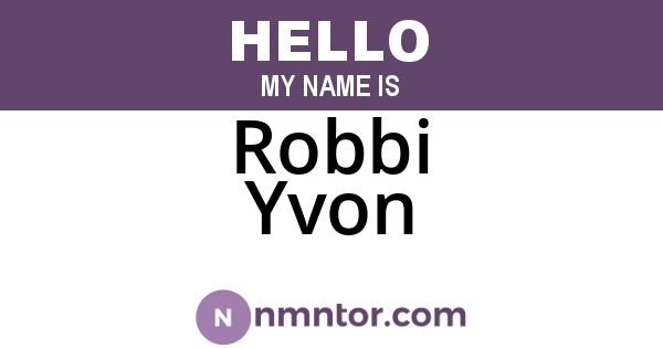 Robbi Yvon