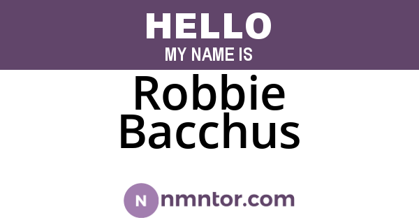 Robbie Bacchus