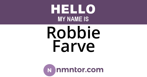 Robbie Farve