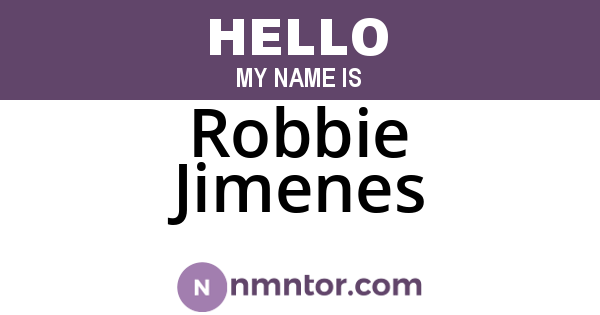 Robbie Jimenes