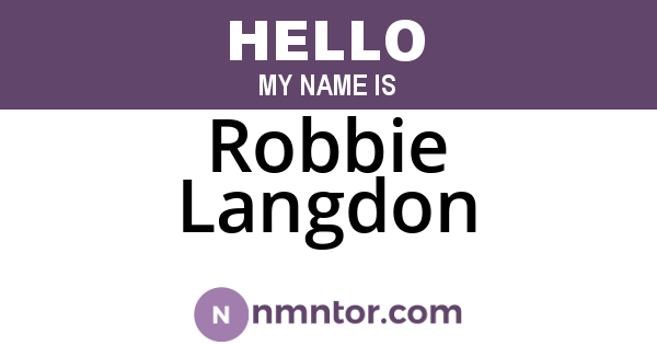 Robbie Langdon