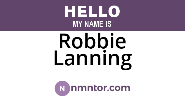 Robbie Lanning
