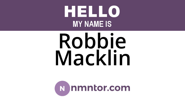 Robbie Macklin