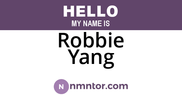 Robbie Yang