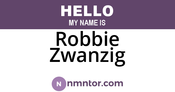 Robbie Zwanzig