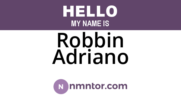 Robbin Adriano