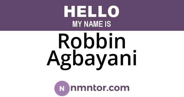 Robbin Agbayani