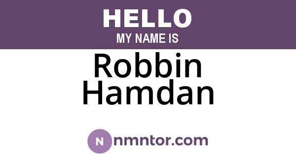 Robbin Hamdan