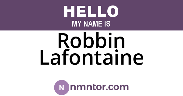 Robbin Lafontaine