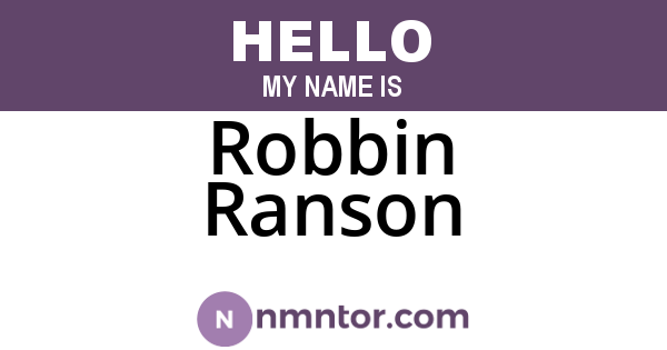 Robbin Ranson
