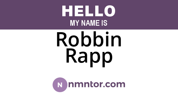 Robbin Rapp