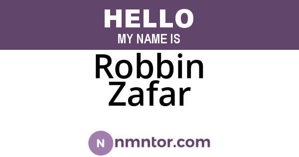 Robbin Zafar