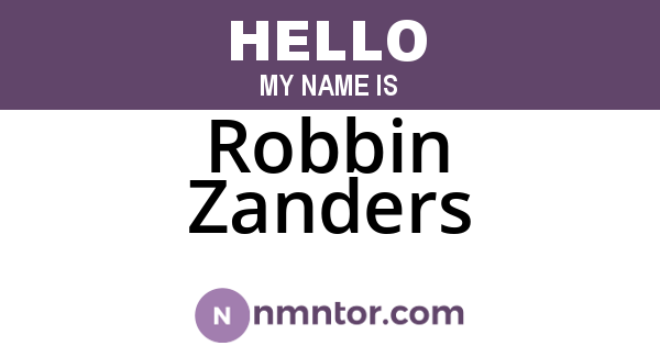 Robbin Zanders