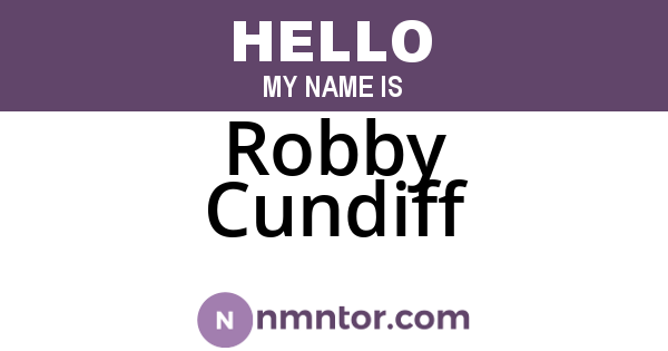 Robby Cundiff