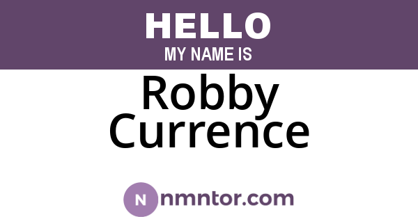Robby Currence
