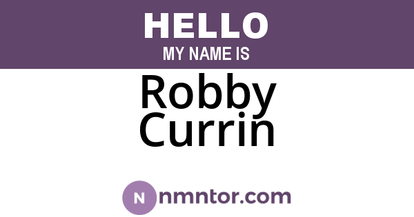 Robby Currin