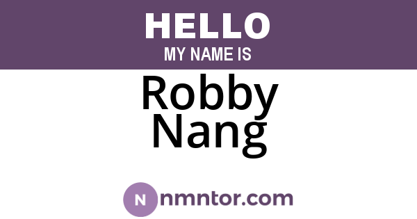 Robby Nang
