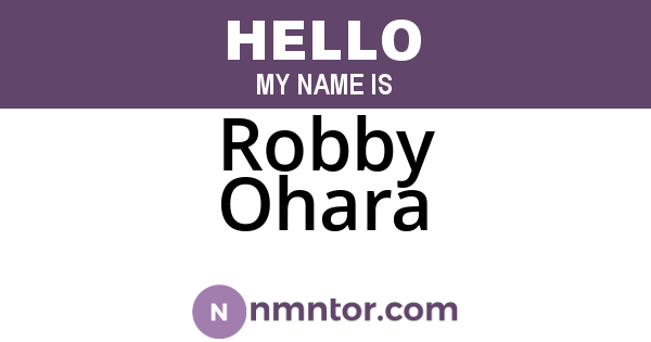 Robby Ohara