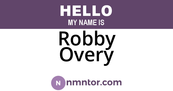 Robby Overy