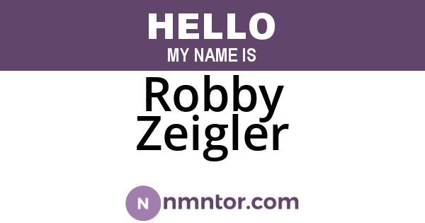 Robby Zeigler