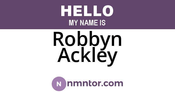 Robbyn Ackley