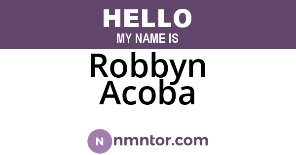 Robbyn Acoba