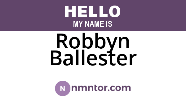 Robbyn Ballester