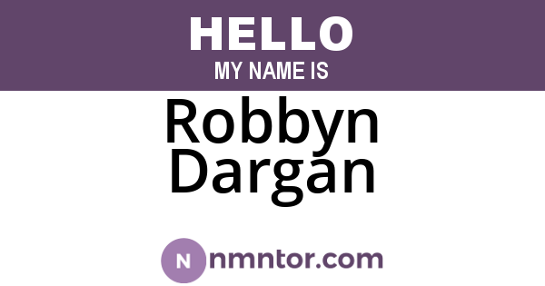 Robbyn Dargan