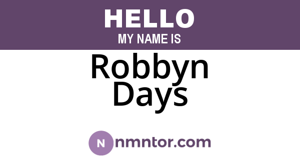 Robbyn Days
