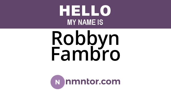 Robbyn Fambro