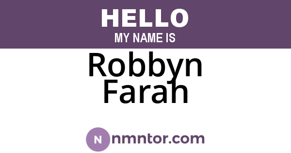 Robbyn Farah