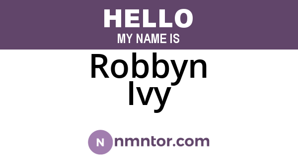 Robbyn Ivy