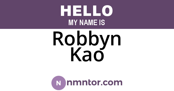 Robbyn Kao