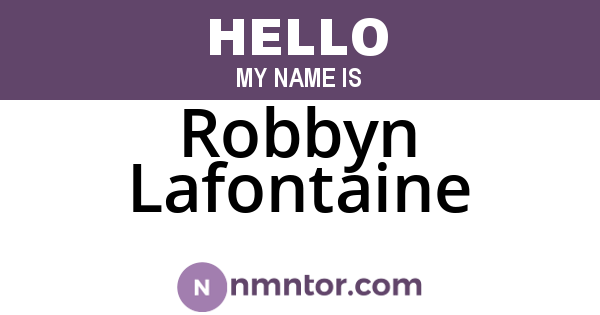 Robbyn Lafontaine