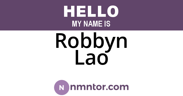 Robbyn Lao