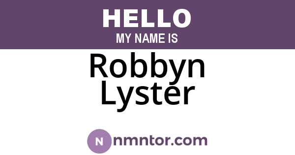 Robbyn Lyster