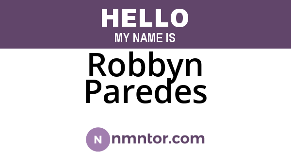 Robbyn Paredes