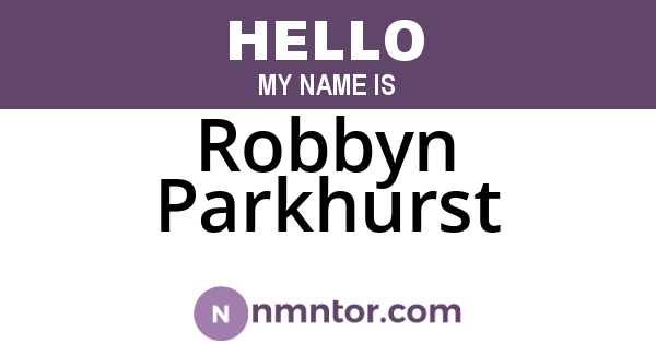 Robbyn Parkhurst