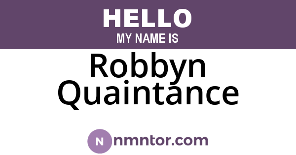 Robbyn Quaintance