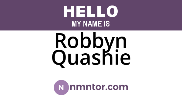 Robbyn Quashie