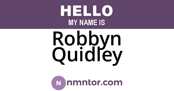 Robbyn Quidley