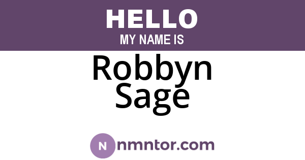 Robbyn Sage