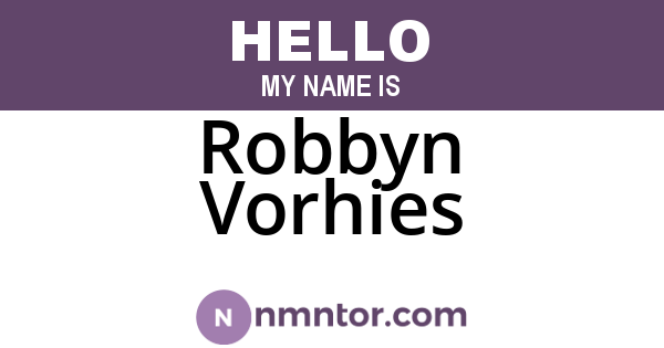 Robbyn Vorhies