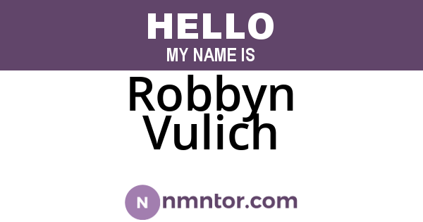 Robbyn Vulich